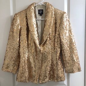 New York & Company gold sequined blazer
